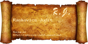 Raskovics Judit névjegykártya